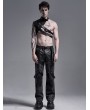 Punk Rave Black Gothic Punk PU Leather Shoulder Armor for Men