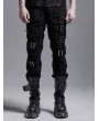 Punk Rave Black Gothic Punk Metal Long Casual Pants for Men