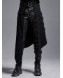 Punk Rave Black Gothic Punk Heavy Metal Irregular Skirt for Men