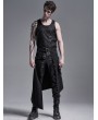 Punk Rave Black Gothic Punk Heavy Metal Irregular Skirt for Men