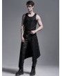 Punk Rave Black Gothic Punk Heavy Metal Irregular Skirt for Men