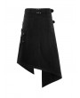 Punk Rave Black Gothic Punk Heavy Metal Irregular Skirt for Men