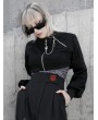 Punk Rave Black Street Fashion Gothic Punk Grunge Loose Mini Coat for Women