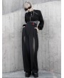 Punk Rave Black Street Fashion Gothic Punk Grunge Loose Mini Coat for Women