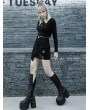 Punk Rave Black Street Fashion Gothic Punk Grunge Irregular Mini Skirt