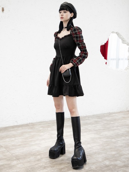 red and black rave outfit