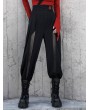 Punk Rave Black Women's Gothic Grunge Flared Long Daily Wear Trousers with Detachable Belt