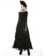 Dark in Love Black Vintage Gothic Victorian Off-the-Shoulder Velvet Lace Shirt for Women