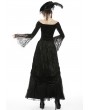 Dark in Love Black Vintage Gothic Victorian Off-the-Shoulder Velvet Lace Shirt for Women