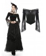 Dark in Love Black Vintage Gothic Victorian Off-the-Shoulder Velvet Lace Shirt for Women