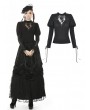 Dark in Love Black Vintage Gothic Lace Long Sleeve Daily Wear T-Shirt for Women