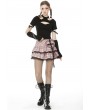 Dark in Love Pink Plaid Sweet Gothic Rock Heart Mini Skirt