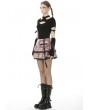 Dark in Love Pink Plaid Sweet Gothic Rock Heart Mini Skirt