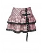 Dark in Love Pink Plaid Sweet Gothic Rock Heart Mini Skirt