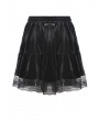 Dark in Love Black Gothic Velvet Daily Wear Short Skirt