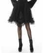 Dark in Love Black Vintage Gothic Velvet Mesh Short Skirt