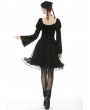 Dark in Love Black Vintage Gothic Velvet Mesh Short Skirt