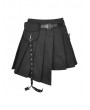 Dark in Love Black Gothic Punk Grunge Irreqular Pleated Short Skirt