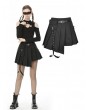 Dark in Love Black Gothic Punk Grunge Irreqular Pleated Short Skirt