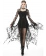 Dark in Love Black Romantic Lace Gothic Sexy Daily Wear Long Trench Coat for Women