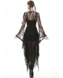 Dark in Love Black Romantic Lace Gothic Sexy Daily Wear Long Trench Coat for Women