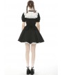Dark in Love Black and White Sweet Gothic Hollowed-out Heart Short Dress