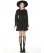 Dark in Love Black Sweet Gothic Long Lantern Sleeve Short Daily Wear Dress