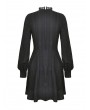 Dark in Love Black Gothic Lace Long Sleeve Short Daily Wear Dress