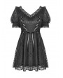 Dark in Love Black Gothic Lace Short Sleeve Daily Wear Dress