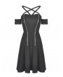 Dark in Love Black Sexy Gothic Punk Off-the-Shoulder Pentagram Short Daily Wear Dress