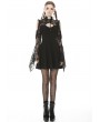 Dark in Love Black Gothic Off-the-Shoulder Lace Long Sleeve Short Party Dress