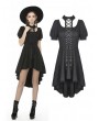 Dark in Love Black Gothic Short Sleeve High-low Daily Wear Dress