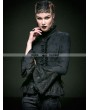 Punk Rave Black Cotton Gothic Jacquard Blouse for Women