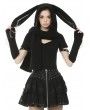 Dark in Love Black Gothic Punk Metal Rabbit Ears Scarf for Women