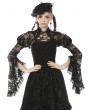 Dark in Love Black Vintage Gothic Tranparent Lace Long Trumpet Sleeve Cape for Women