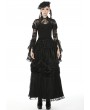 Dark in Love Black Vintage Gothic Tranparent Lace Long Trumpet Sleeve Cape for Women