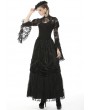 Dark in Love Black Vintage Gothic Tranparent Lace Long Trumpet Sleeve Cape for Women