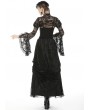 Dark in Love Black Vintage Gothic Tranparent Lace Long Trumpet Sleeve Cape for Women