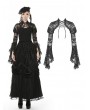 Dark in Love Black Vintage Gothic Tranparent Lace Long Trumpet Sleeve Cape for Women