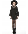 Dark in Love Black Sweet Gothic Doll Collar Long Lantern Sleeve Short Daily Wear Dress