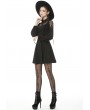 Dark in Love Black Sweet Gothic Doll Collar Long Lantern Sleeve Short Daily Wear Dress