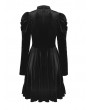 Dark in Love Black Vintage Gothic Velvet Long Sleeve Short Dress