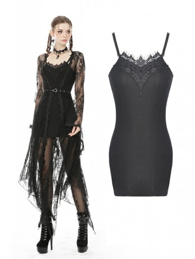 Dark in Love Black Sexy Gothic Slim Sleeveless Mini Dress