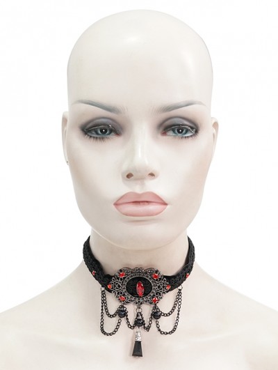 Eva Lady Vintage Dark Gothic Chain Jewel Chocker