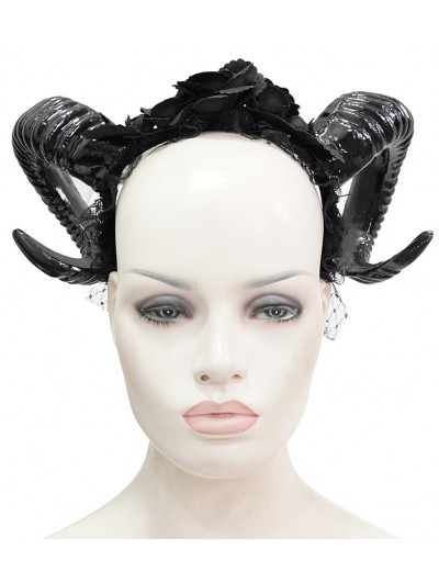 Eva Lady Black Gothic Devil Horn Headdress