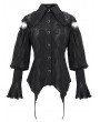 Eva Lady Black Vintage Gothic Hollowed-out Long Sleeve Blouse for Women