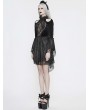 Eva Lady Black Sexy Gothic Hollwed-out Velvet Lace High-low Dress