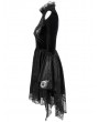 Eva Lady Black Sexy Gothic Hollwed-out Velvet Lace High-low Dress