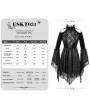 Eva Lady Black Sexy Gothic Hollwed-out Velvet Lace High-low Dress