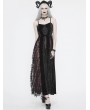 Eva Lady Black and Red Vintage Gothic Velvet Long Party Dress